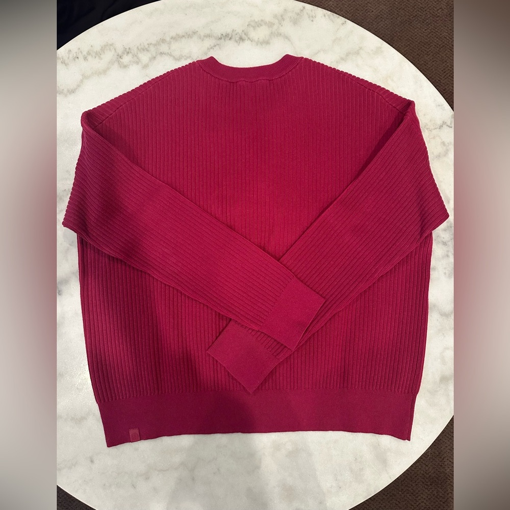 Lululemon Cotton-Blend Ribbed Sweater Wild Berry / Ripened Raspberry - Picture 7 of 8